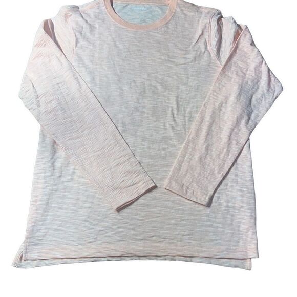42-44 L Lightweight peach salmon long sleeve crewneck Lands’ End - Picture 7 of 9